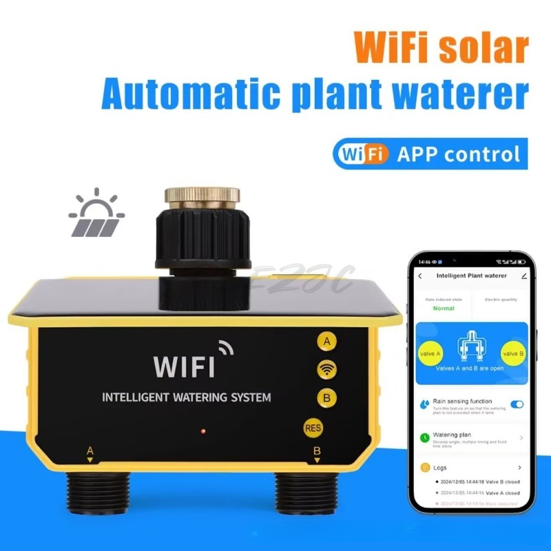 WiFi Solar Water Valve Irrigat - огляд і ціна Timer Dual Outlet