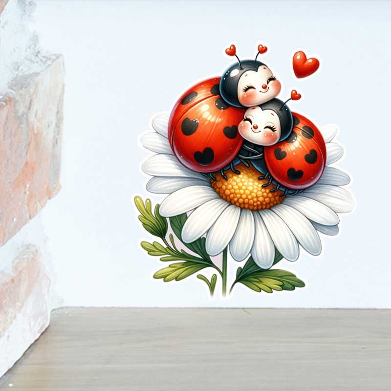 Cute Ladybug Wall Stickers Liv - огляд і ціна Pvc Panel Background