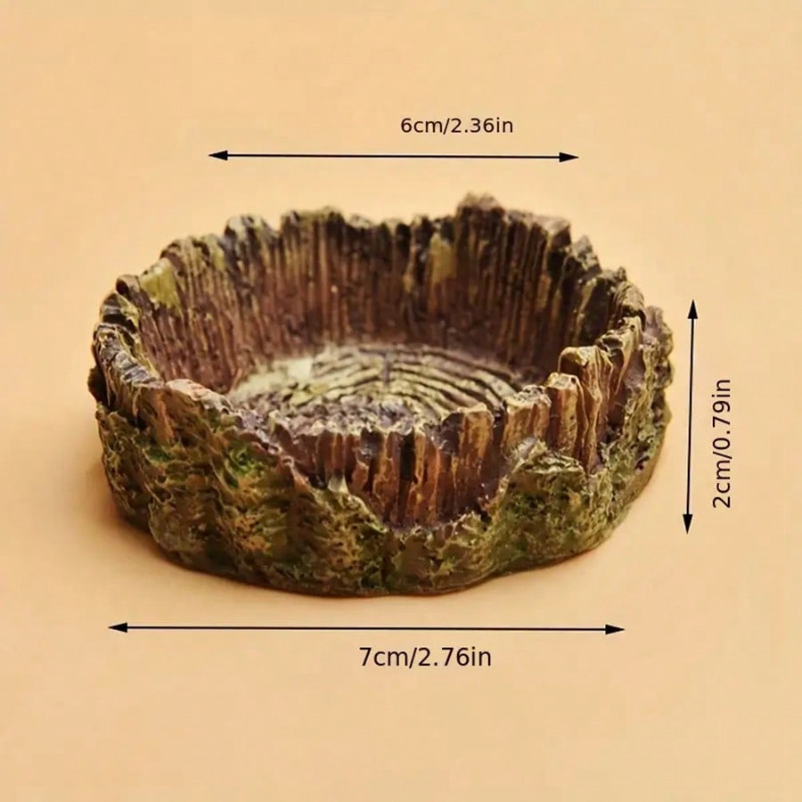 1 pcs Tree Stump  Shaped Repti - огляд і ціна Water Dish Reptile