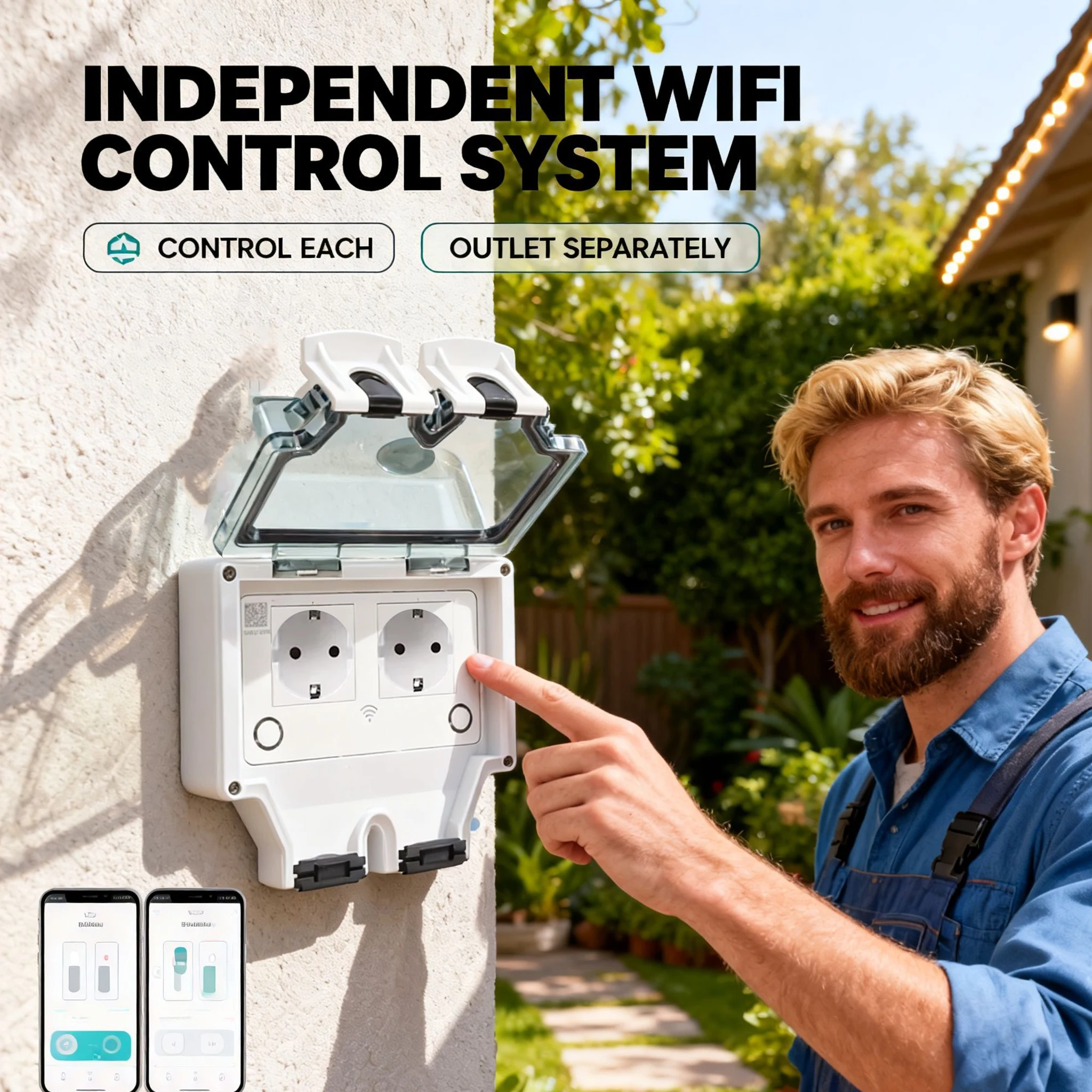 Tuya Waterproof Electrical Wal - огляд і ціна Timer Dual Outlet